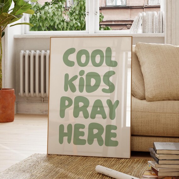 Christian Kids Wall Art Sage Green Nursery Print Bible Verse Scripture