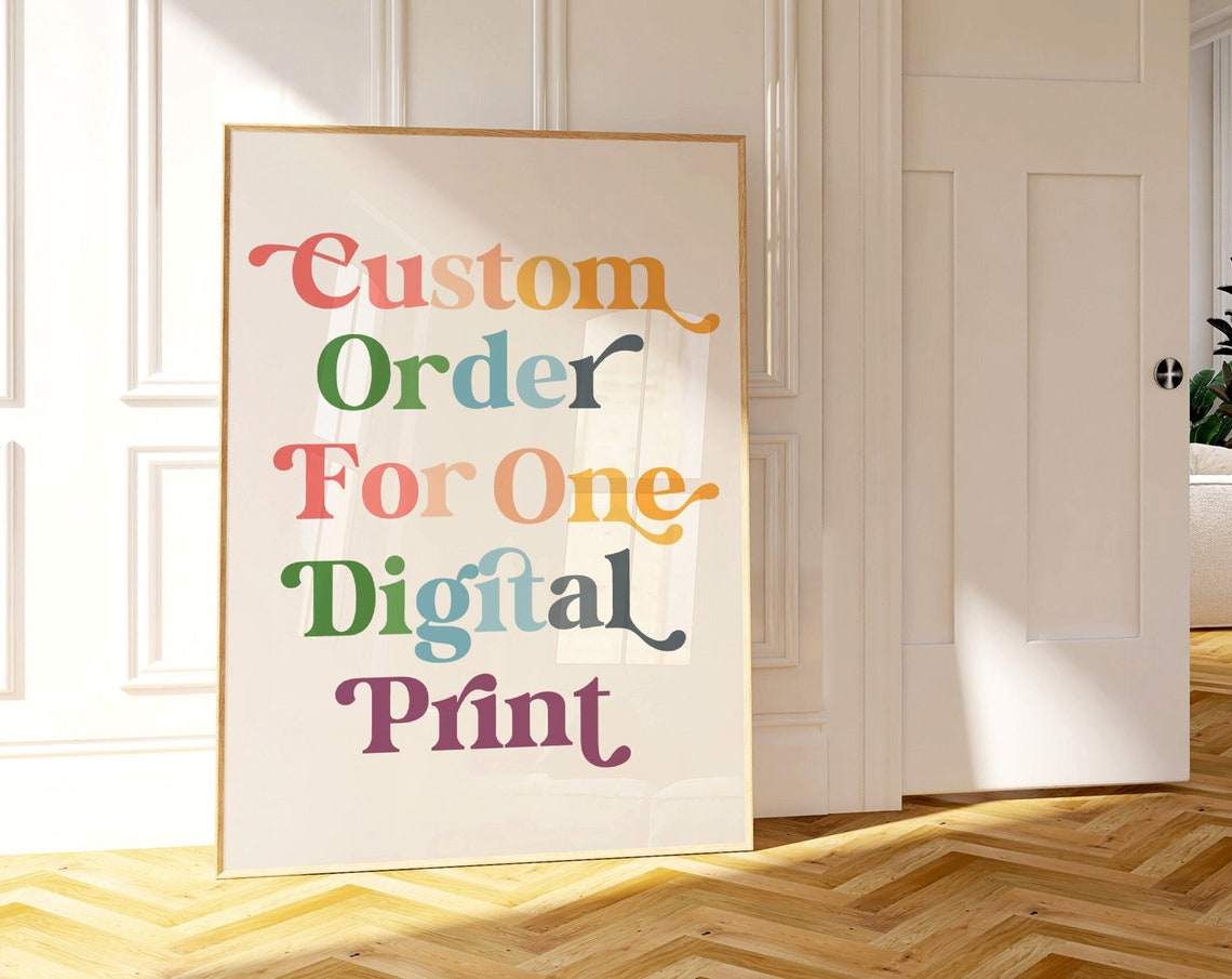 Custom Wall Art Order Create Your Own Wall Art Your Text Or Quote Here Personalised Typography Print Colourful Prints Custom Quote