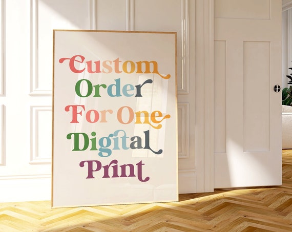 Custom Wall Art Order Create Your Own Wall Art Your Text Or Quote Here Personalised Typography Print Colourful Prints Custom Quote