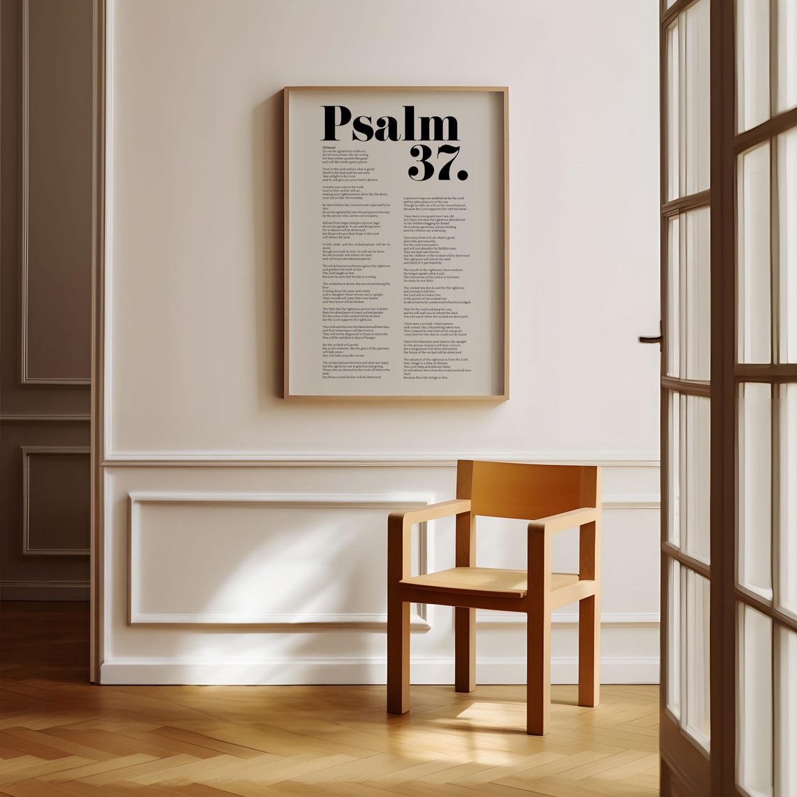 Psalm 37 Full Chapter Oversized Serif Editorial Typography Poster - Image 3