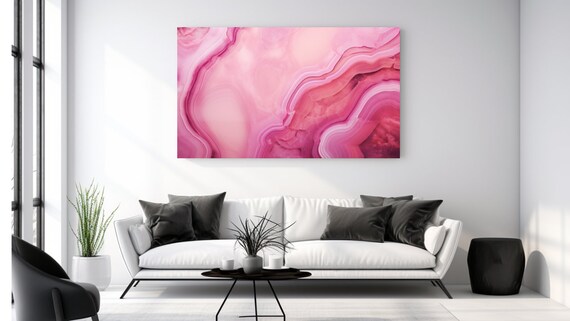 Pink Agate Crystal Gem Stone Abstraction Ii Print Home Decor Wall Art Gift Room Decor Design Ready To Hang