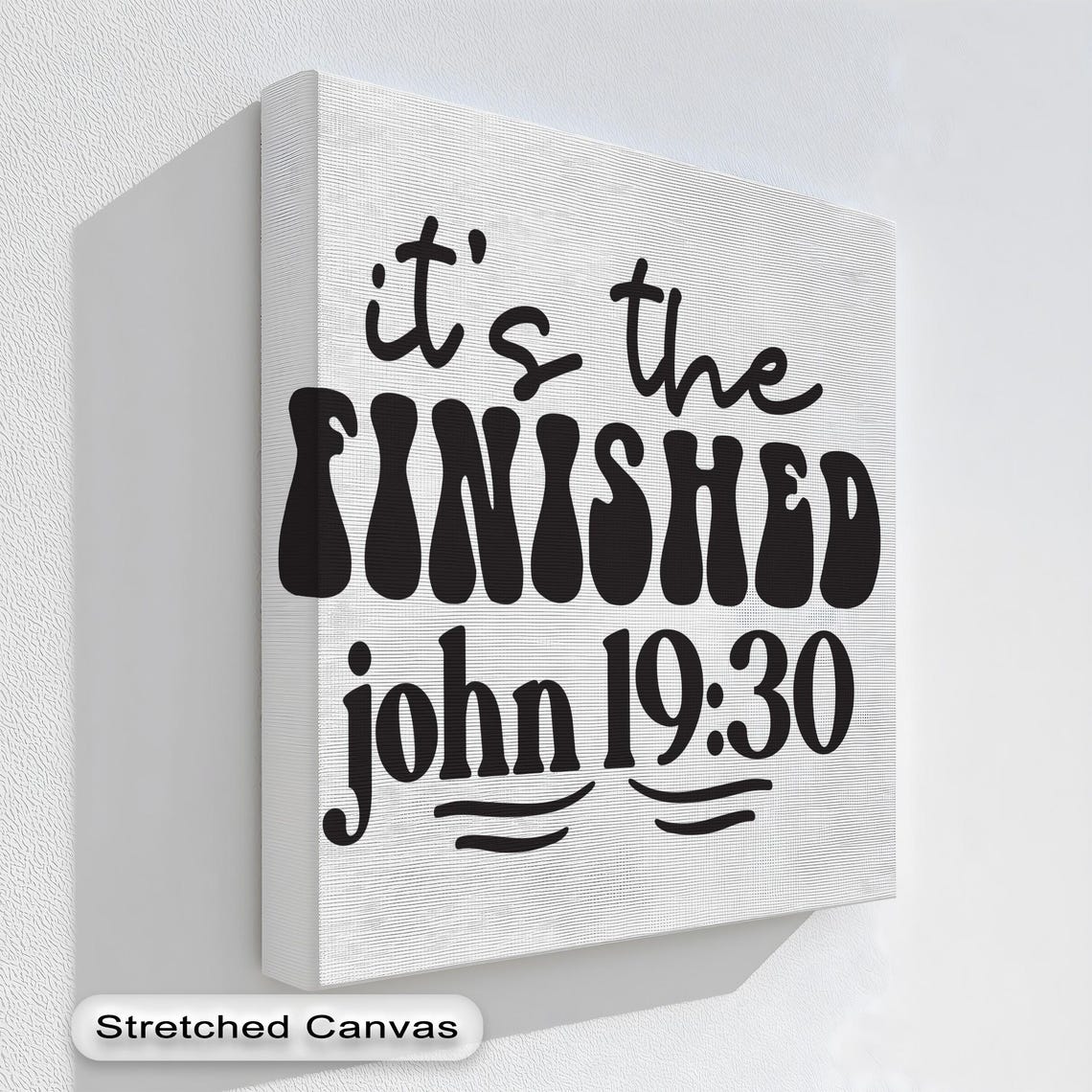 It Is Finished John 19 30 Retro Bold Faith Typography Poster