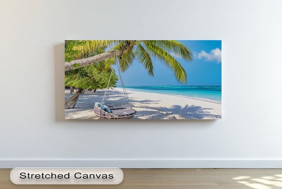 Panoramic Tropical Beach Swing Turquoise Ocean Paradise Poster