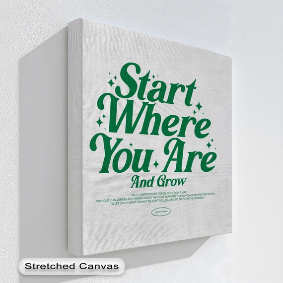Motivational Green Canvas Print Start Where You Are Framed Wall Art