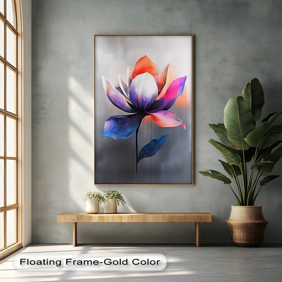 Abstract Floral Canvas Art Modern Botanical Uv Print Framed Or Unframed