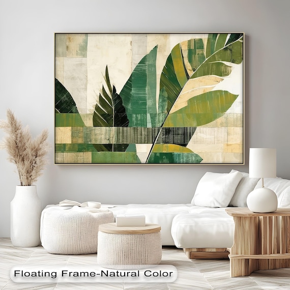Abstract Tropical Banana Leaf Collage Botanical Modern Wall Art