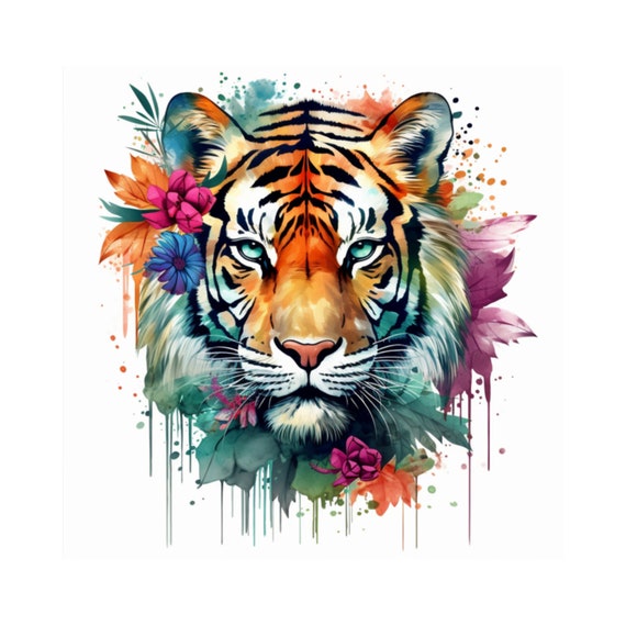 Tiger Watercolor Painting, Animal Art Print