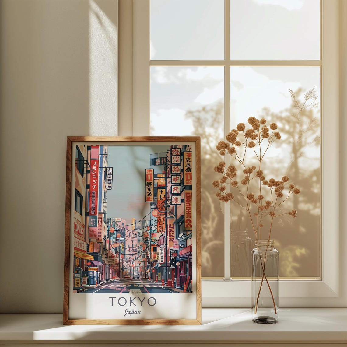 Tokyo Japan Neon Street Signs Evening Cityscape Travel Poster - Image 4