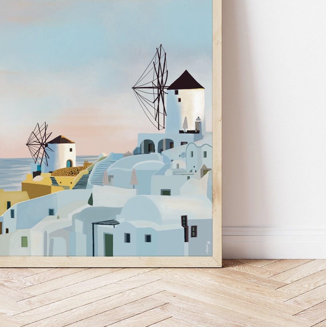 Greece Santorini Oia Travel Poster - Image 2