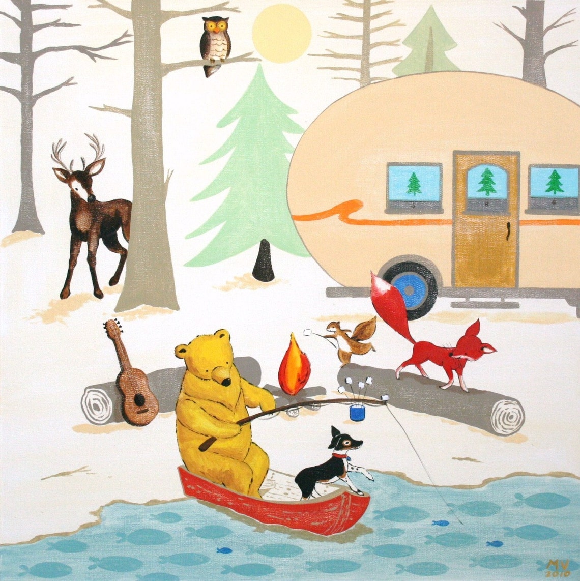 Camp Fun Print, Camping Art For Kids