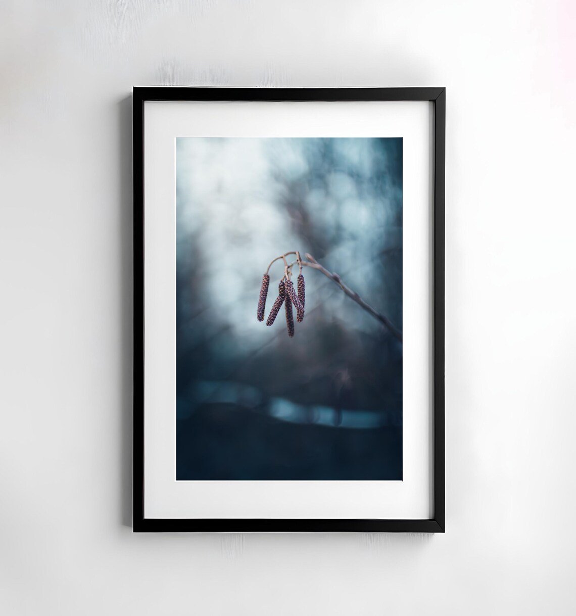 Hazelnut Flowers Nature Wall Art, Botanical Poster Print