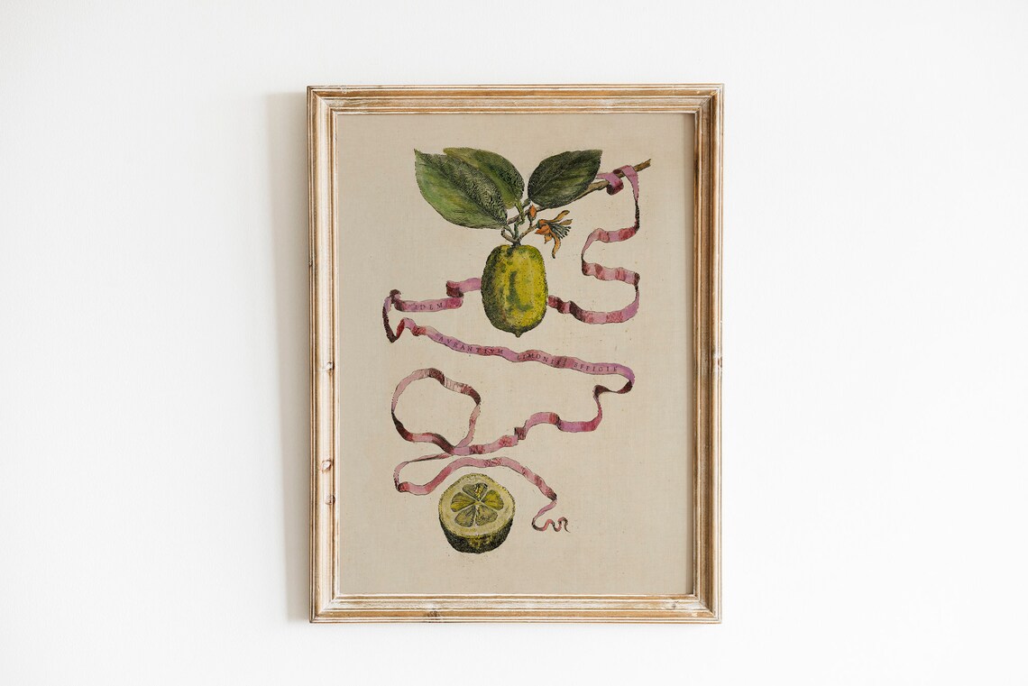 Vintage Limes Still Life Art Print, Cottage Core - Image 2