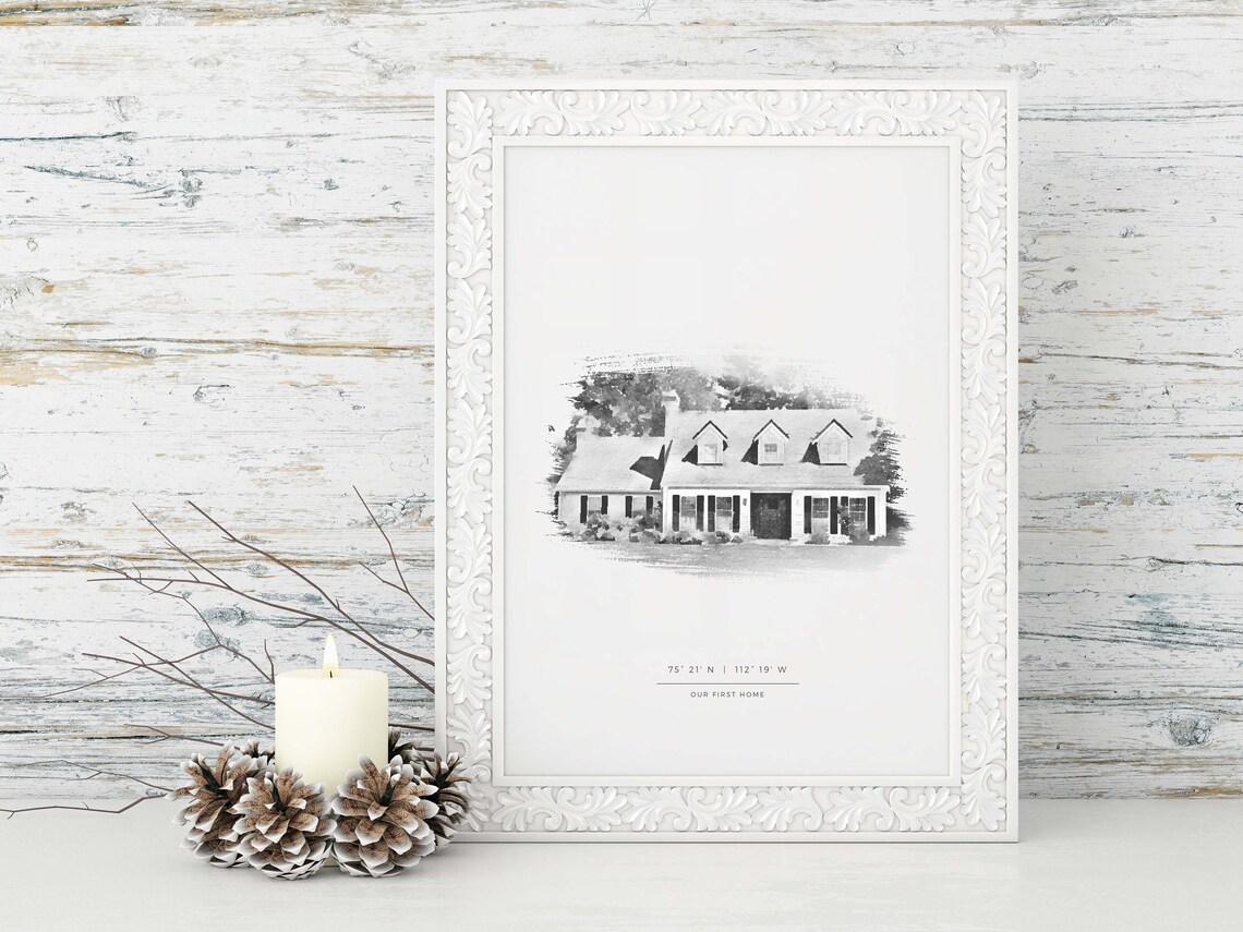 Custom House Portrait, Watercolor Home Art - Image 4
