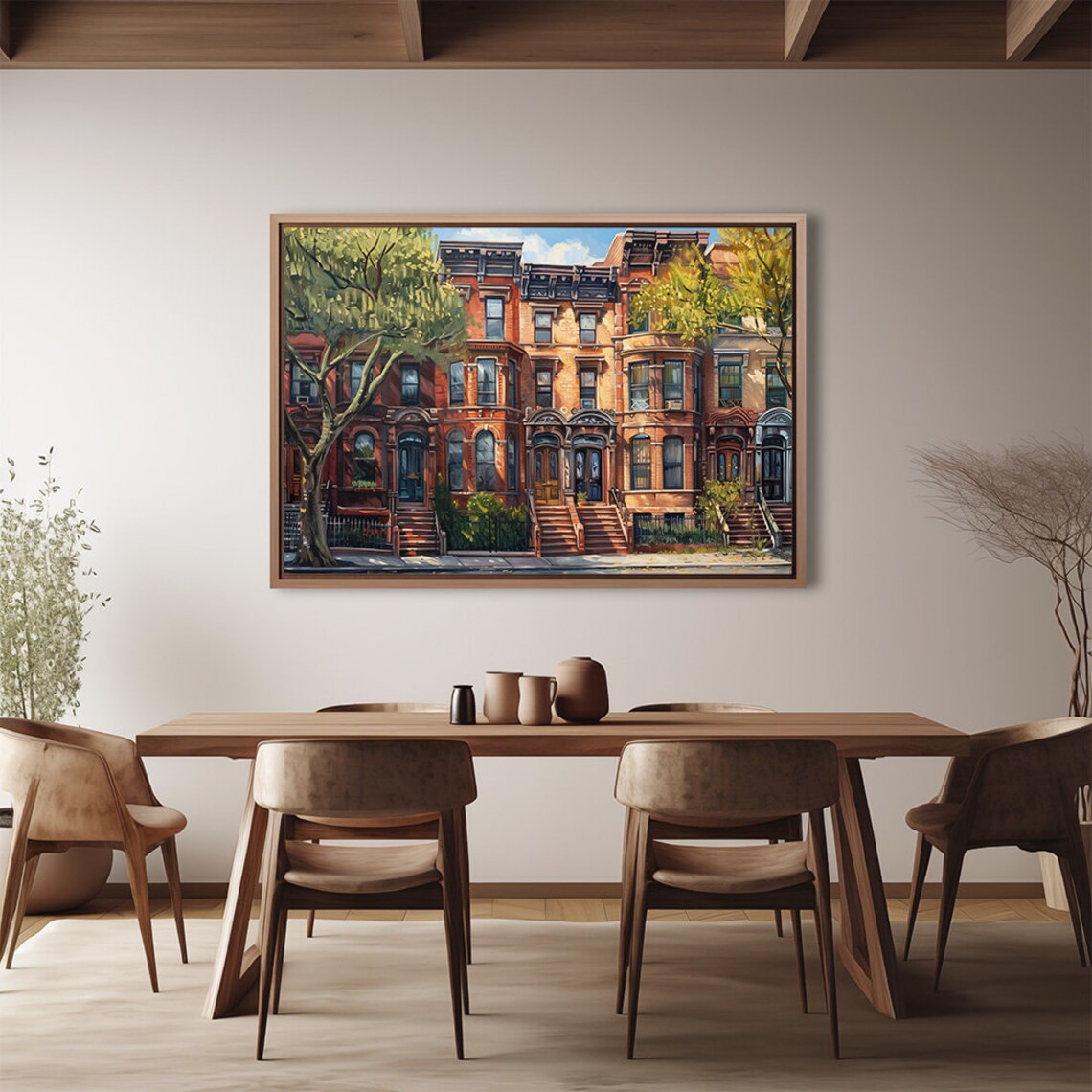 Mid-Century Cityscape Art Print, Colorful Poster - Image 3