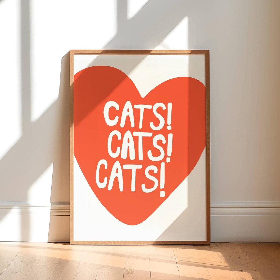 I Love Cats Art Print, Cat Illustration Home Decor