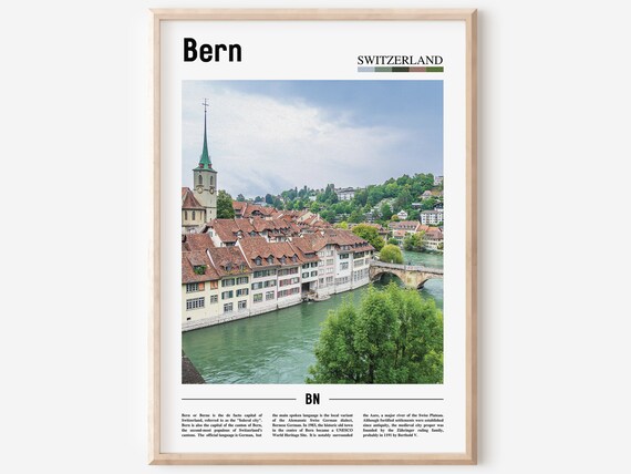 Bern Switzerland Historic Old Town River Aare Church Photo Poster