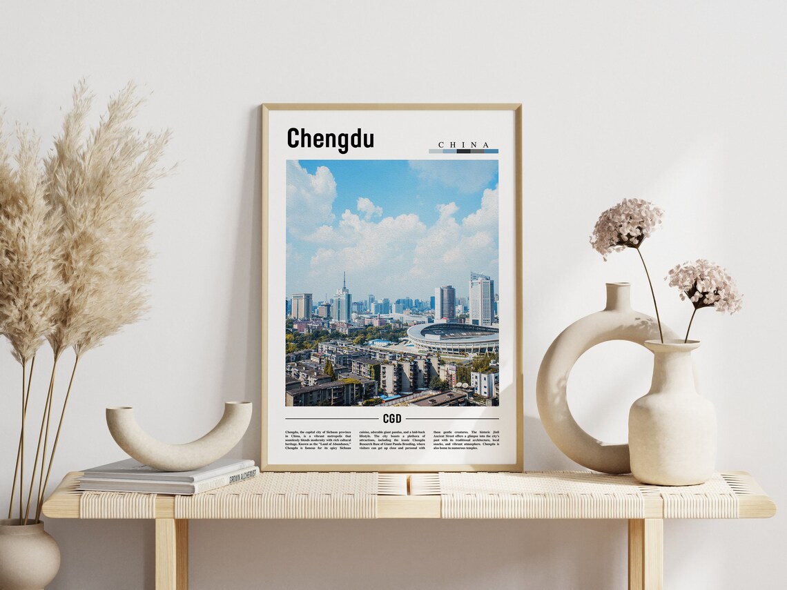 Chengdu China City Skyline Daylight Urban Photography Travel Poster - Image 3