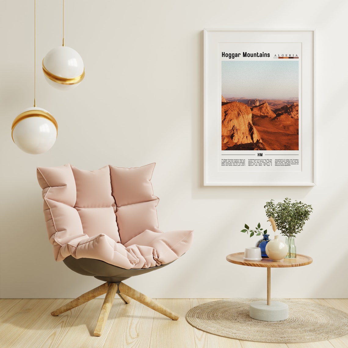 Hoggar Mountains Algeria Red Rock Desert Sunset Scene Poster - Image 3