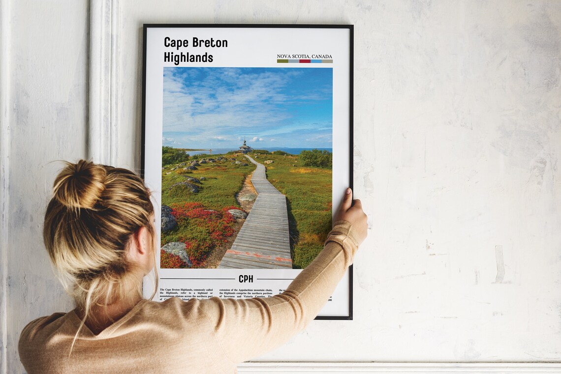 Cape Breton Highlands Print Cape Breton Highlands Poster Cape Breton Highlands Wall Art Oil Painting Poster Travel Artwork Travel Wall Art - Image 2