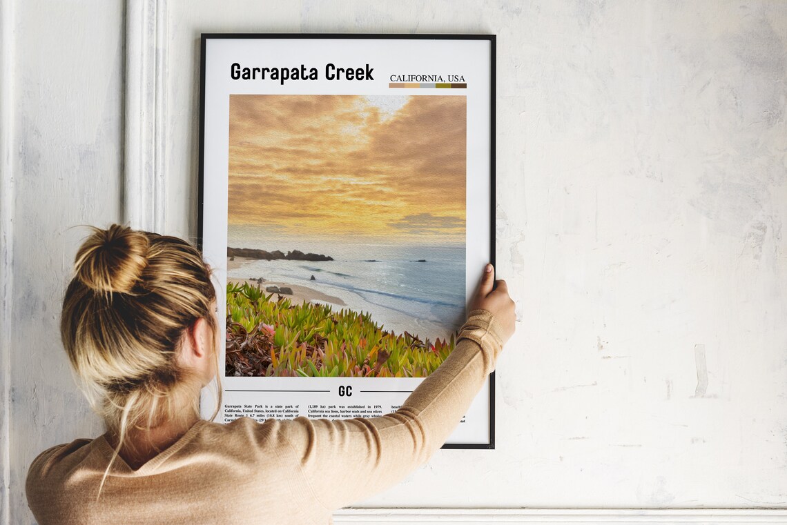 Garrapata Creek California Golden Sunset Coast Beach View Poster - Image 2
