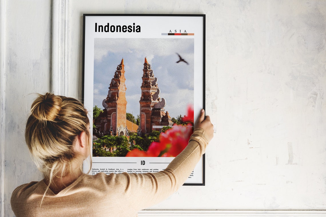 Indonesia Bali Split Gate Temple Tropical Asia Travel Art Poster - Image 2