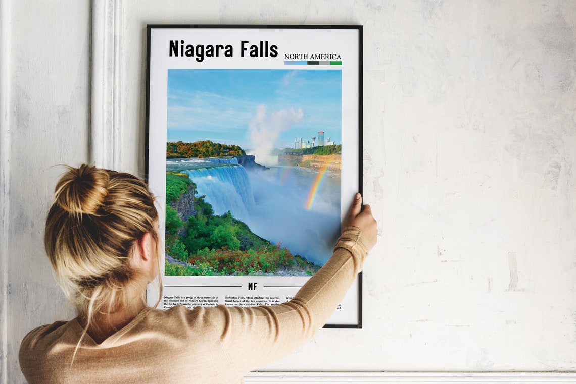 Niagara Falls Rainbow Aerial North America Travel Photo Poster - Image 2