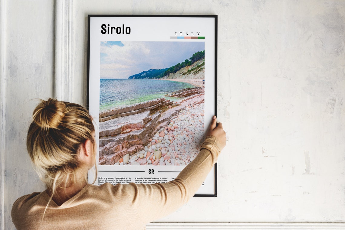 Sirolo Italy Rocky Beach Cliffs Adriatic Coast Travel Poster - Image 2