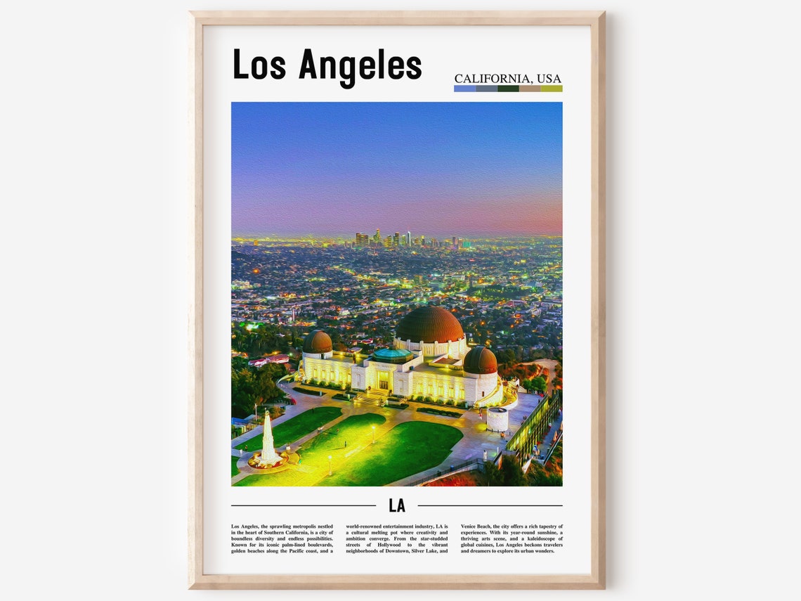 Los Angeles Griffith Observatory Night City Lights California Poster