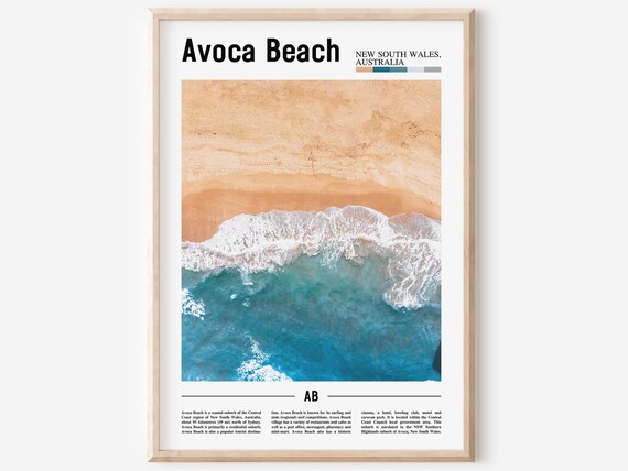 Avoca Beach New South Wales Aerial Surf Waves Travel Photo Poster