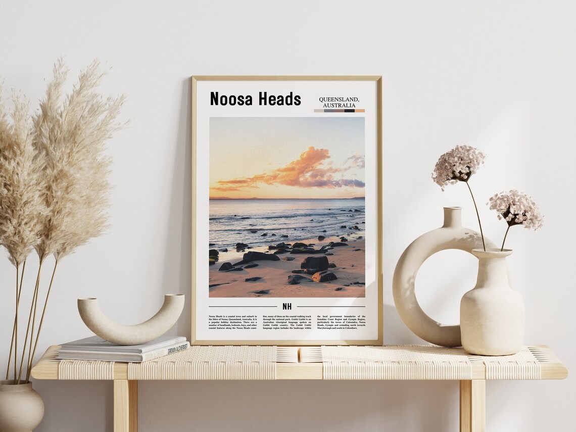 Noosa Heads Queensland Australia Rocky Beach Sunset Travel Poster - Image 3