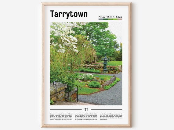 Tarrytown New York Garden Stone Wall Spring Photo Travel Poster