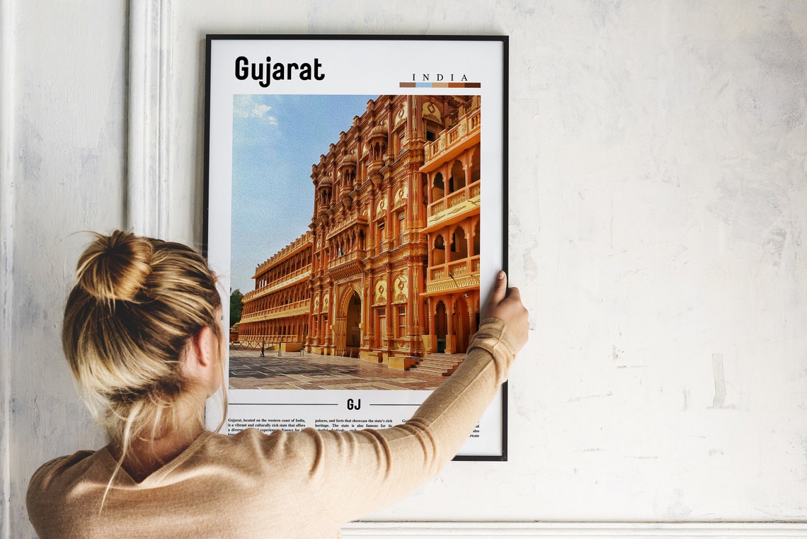Gujarat India Ornate Heritage Palace Facade Photo Art Poster - Image 2