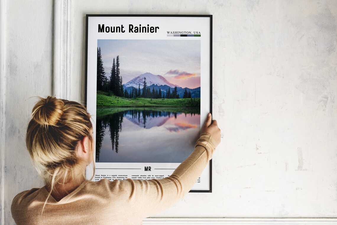 Mount Rainier Poster Mount Rainier Print Mount Rainier Wall Art United States Photo United States Poster United States Print - Image 2