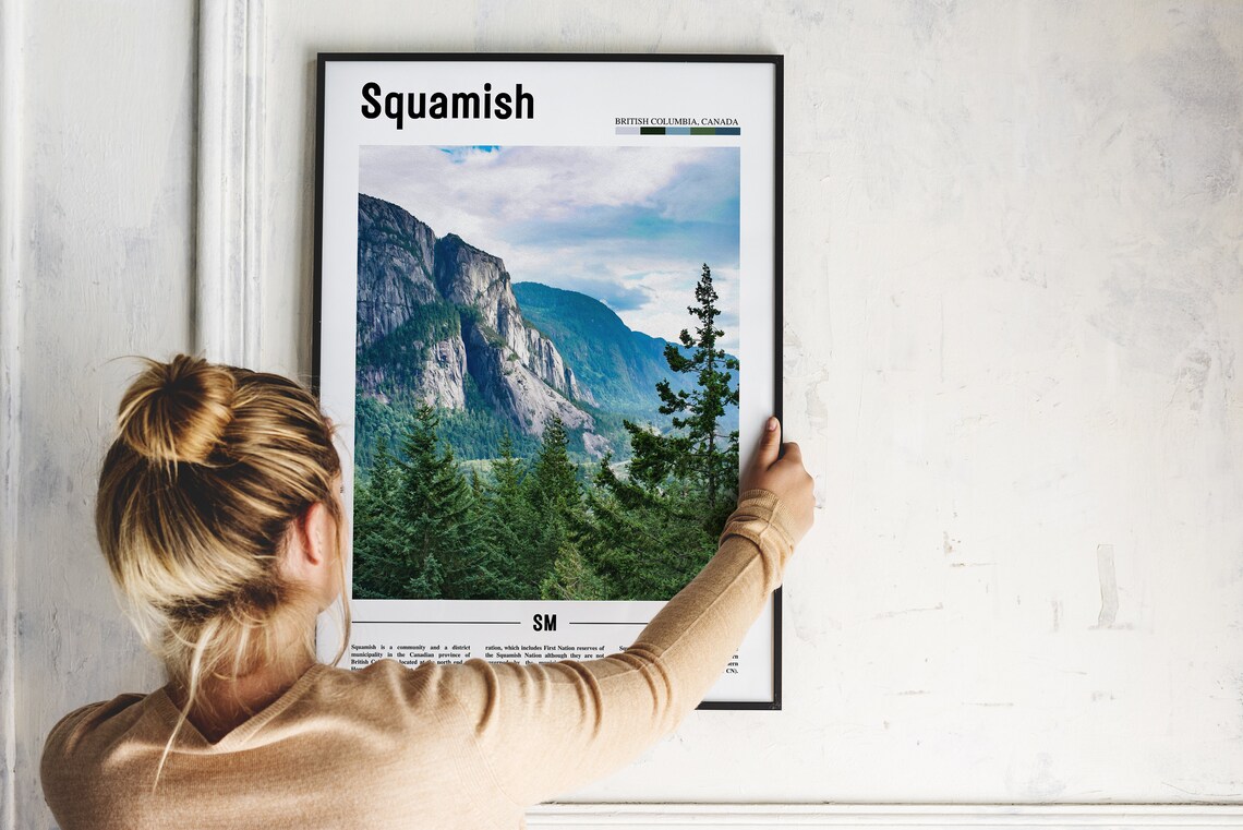Squamish Minimal Travel Poster, Oil Painting Style - Image 2