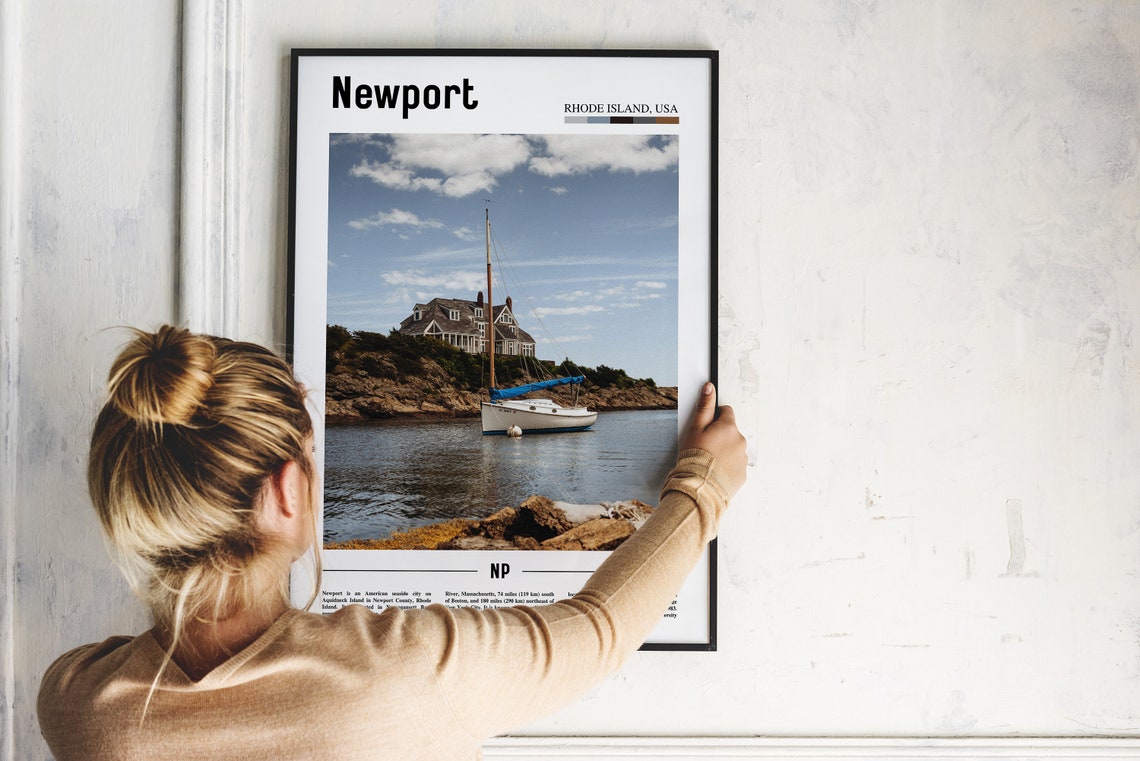 Newport Print Newport Poster Newport Wall Art Minimal Travel Print Minimal City Poster Travel Destination Print Oil Painting Poster - Image 2