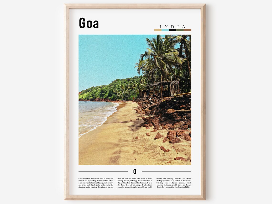 Goa India Tropical Beach Palm Trees Sunny Coastal Travel Print