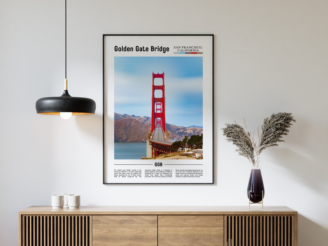 Golden Gate Bridge San Francisco California Photo Travel Poster - Image 2