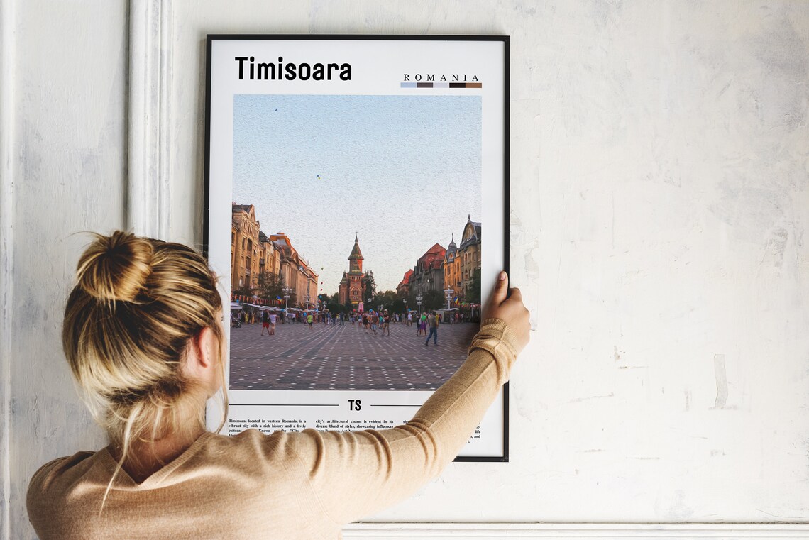 Timisoara Romania Historic Square Cathedral City Travel Poster - Image 2