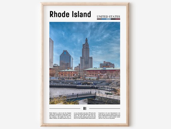 Rhode Island United States Providence Downtown Skyline Travel Poster