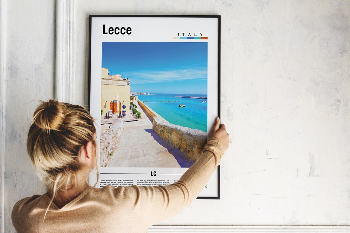 Sunny Lecce Italy Seafront Promenade Turquoise Sea Travel Poster - Image 2