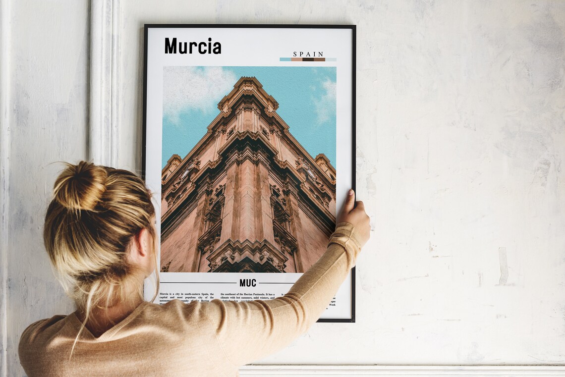 Murcia Spain Historic Baroque Cathedral Facade Travel Photo Poster - Image 2