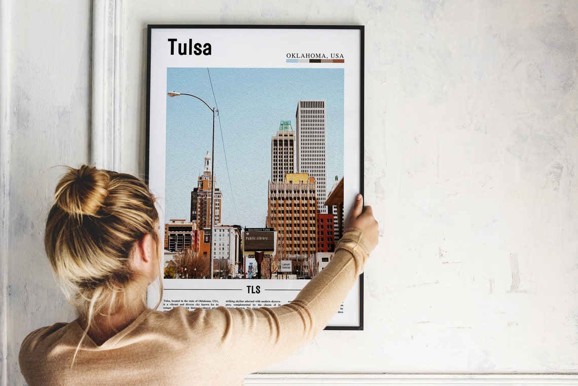 Tulsa Poster Tulsa Print Tulsa Wall Art United States Photo United States Poster United States Print Travel Poster - Image 2
