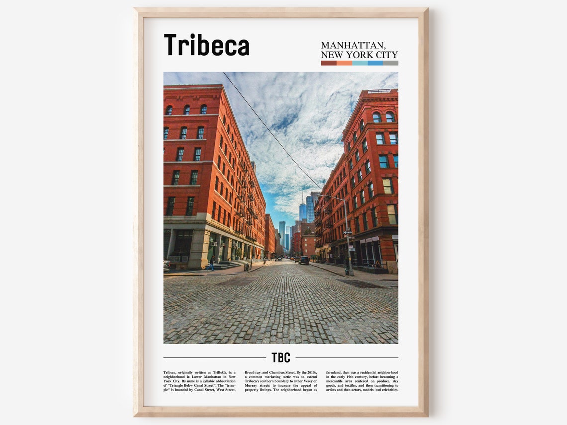 Tribeca Print Tribeca Poster Tribeca Wall Art Oil Painting Poster Colorful City Print City Artwork Travel Artwork Travel Wall Art