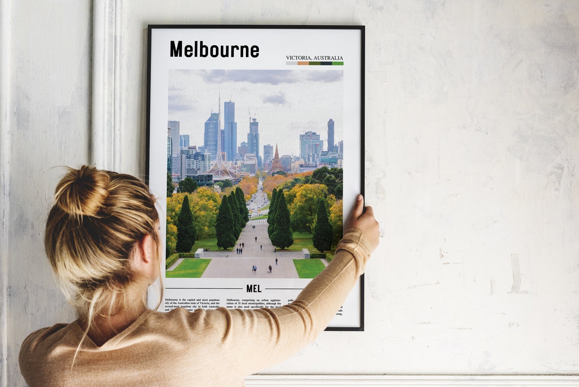 Melbourne Print Melbourne Poster Melbourne Wall Art Oil Painting Poster Colorful City Print City Artwork Travel Artwork Travel Wall Art - Image 2