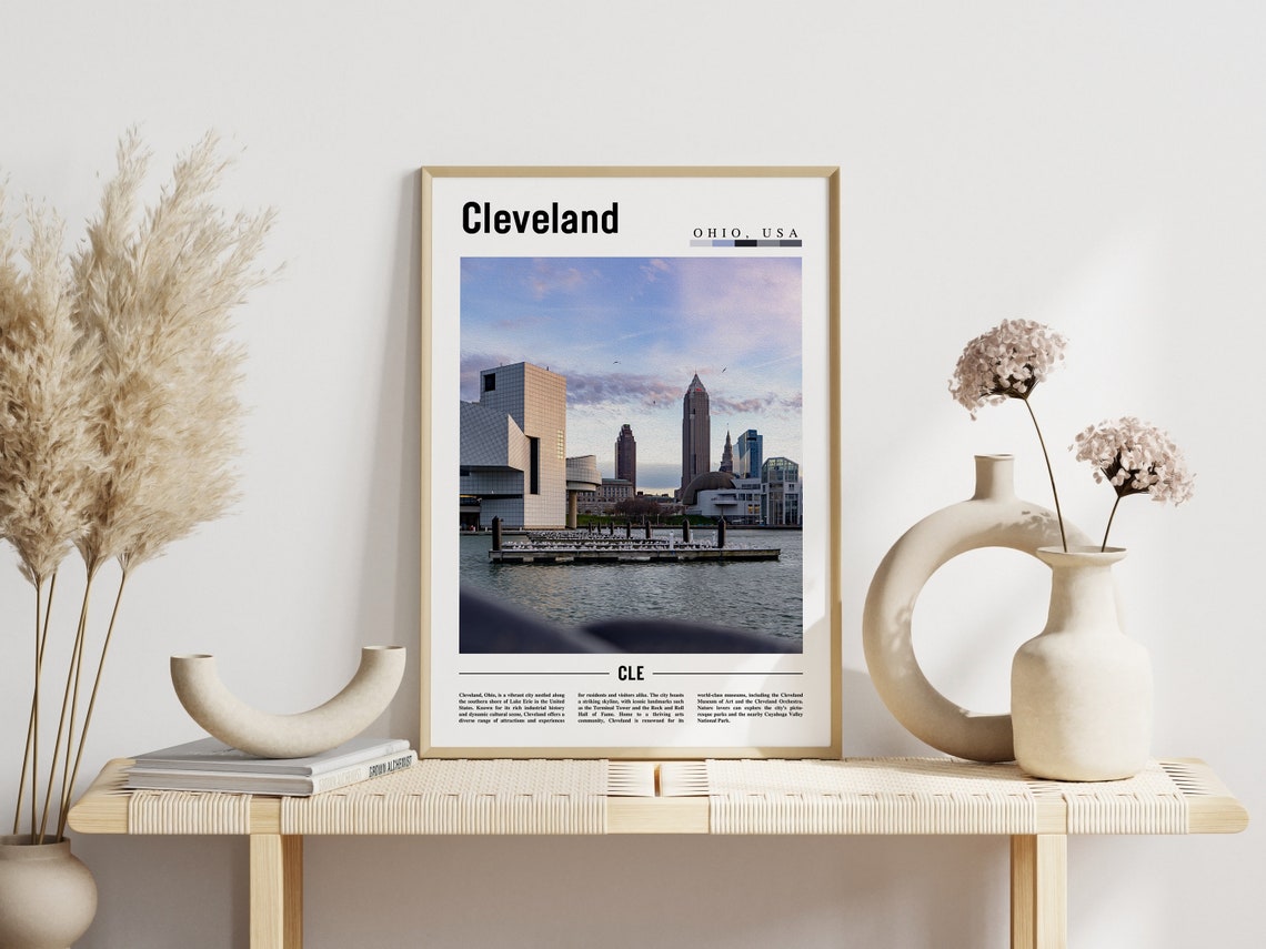 Cleveland Poster Cleveland Print Cleveland Wall Art United States Photo United States Poster United States Print Travel Poster - Image 3