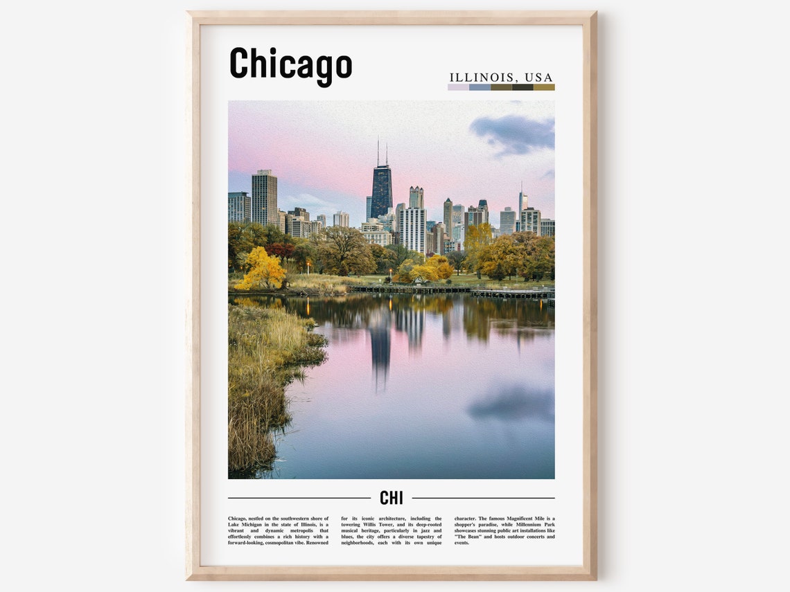 Chicago Print Chicago Poster Chicago Wall Art United States Photo United States Poster United States Print