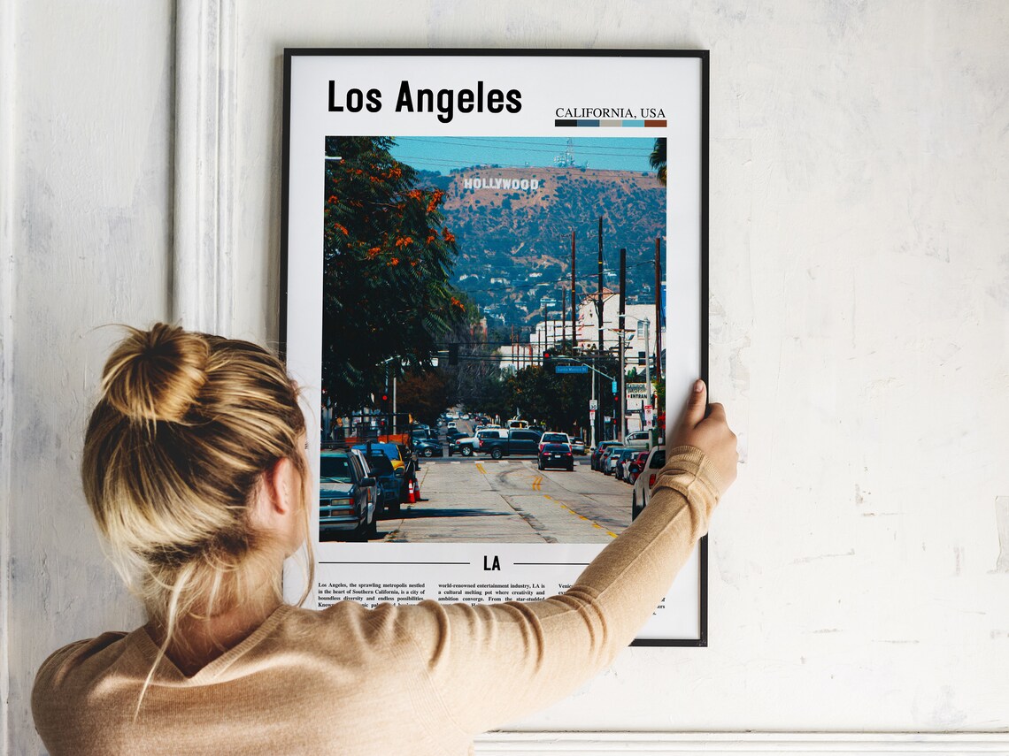 Los Angeles Hollywood Sign Street Photo California Travel Poster - Image 2