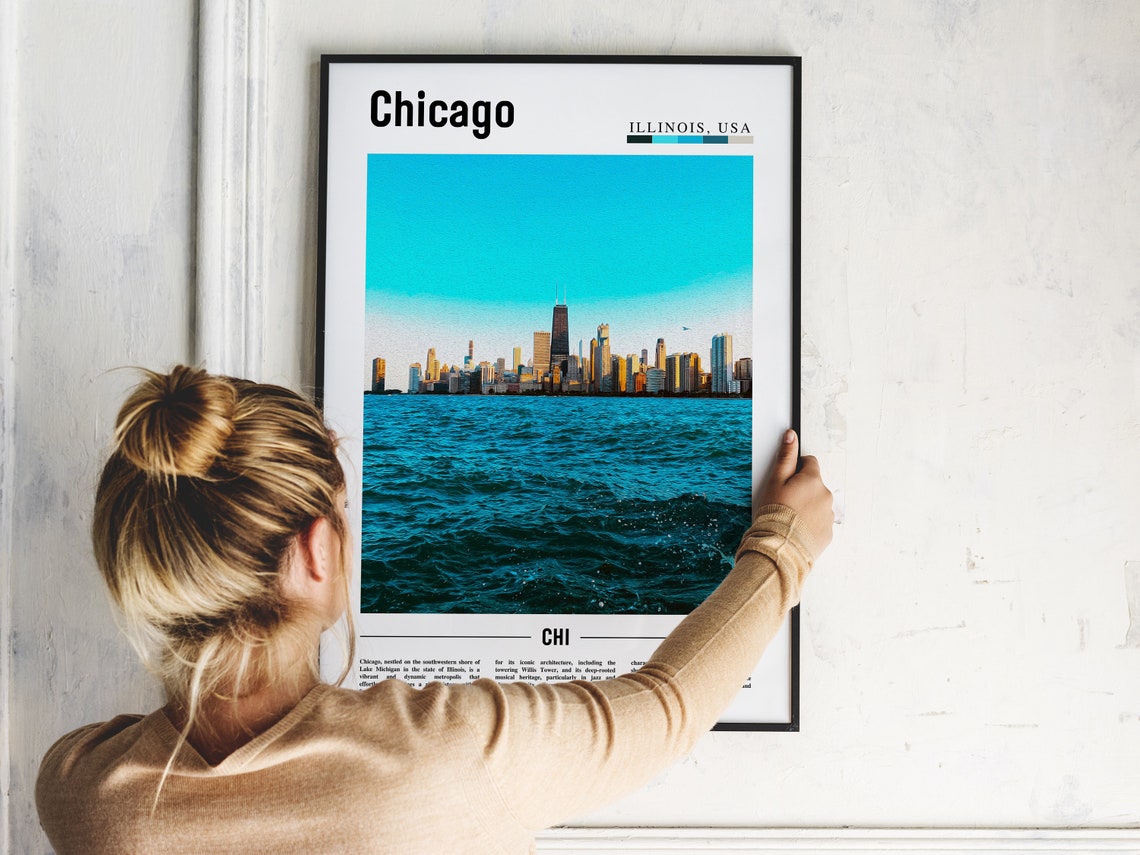 Chicago Illinois USA Skyline Lake Michigan Waterfront Poster CHI - Image 2