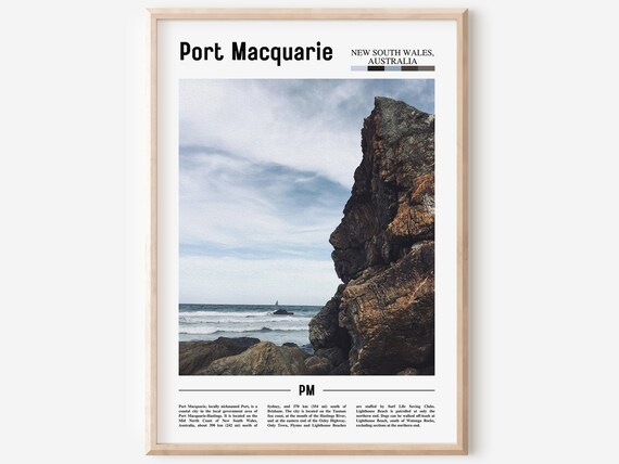 Port Macquarie Australia Dramatic Rocky Coastline Sea Poster