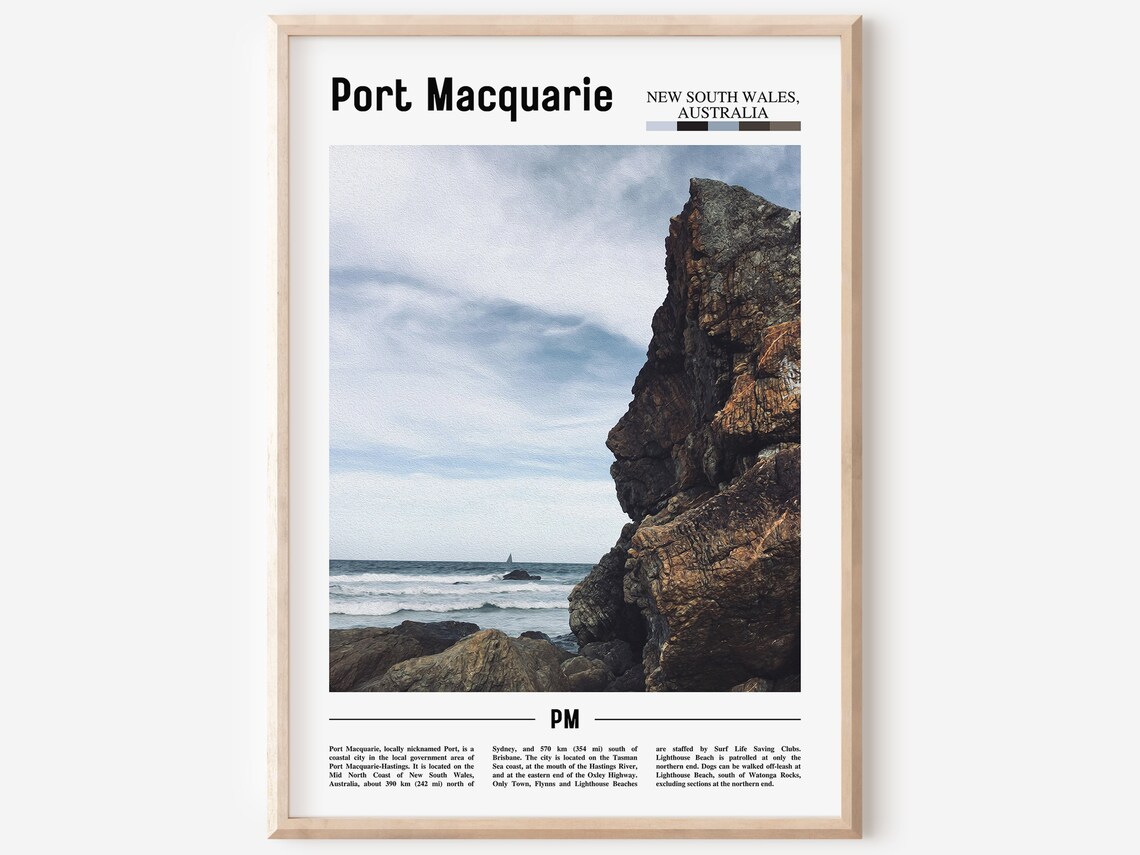Port Macquarie Australia Dramatic Rocky Coastline Sea Poster